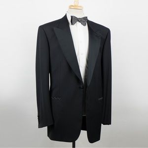 BRIONI RIGOLETTO Peak Lapel Tuxedo Two-Piece 100% Wool Black 44L